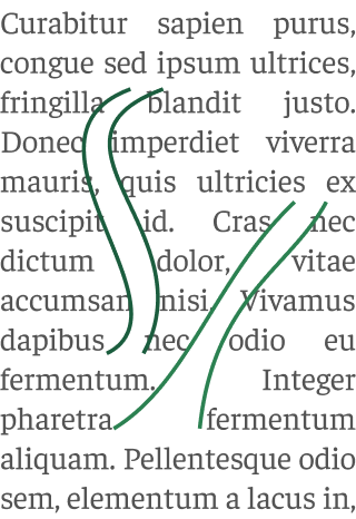 Narrow paragraph, in which justification causes words to be excessively separated. This separation is repeated in several lines and forms a so-called river.