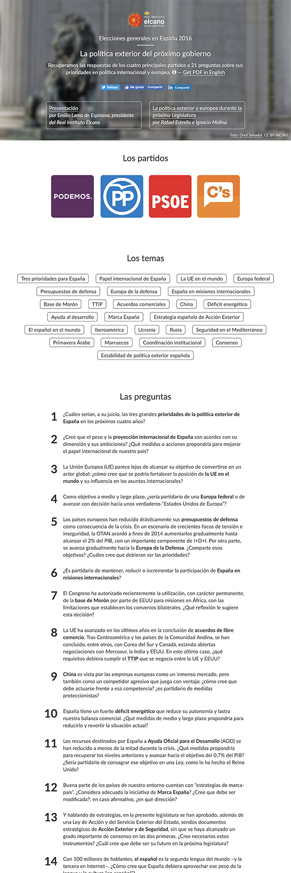 Special dossier on Spain’s 2016 general election (in Spanish)