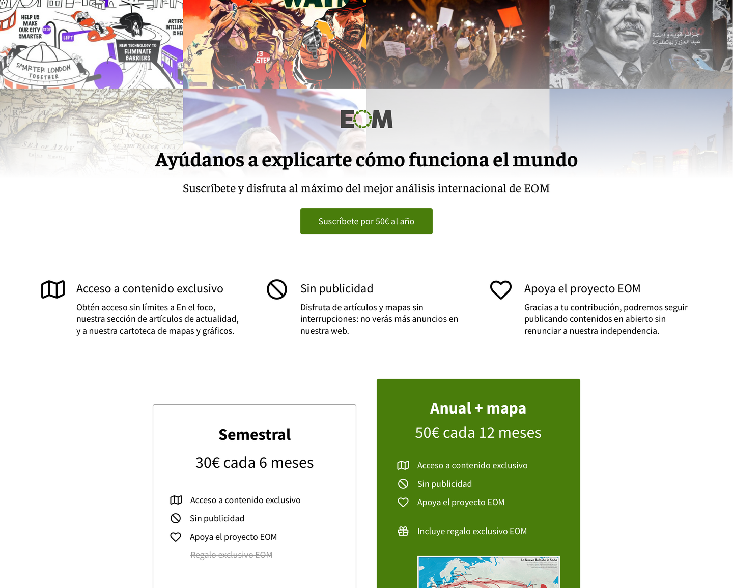 Screenshot of the subscribe page at El Orden Mundial’s website